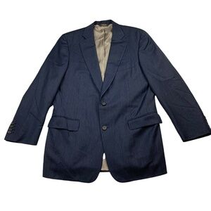 Paul Stuart Men’s 100% Wool 2-Button Blazer Jacket Navy Blue Stripe • 42L